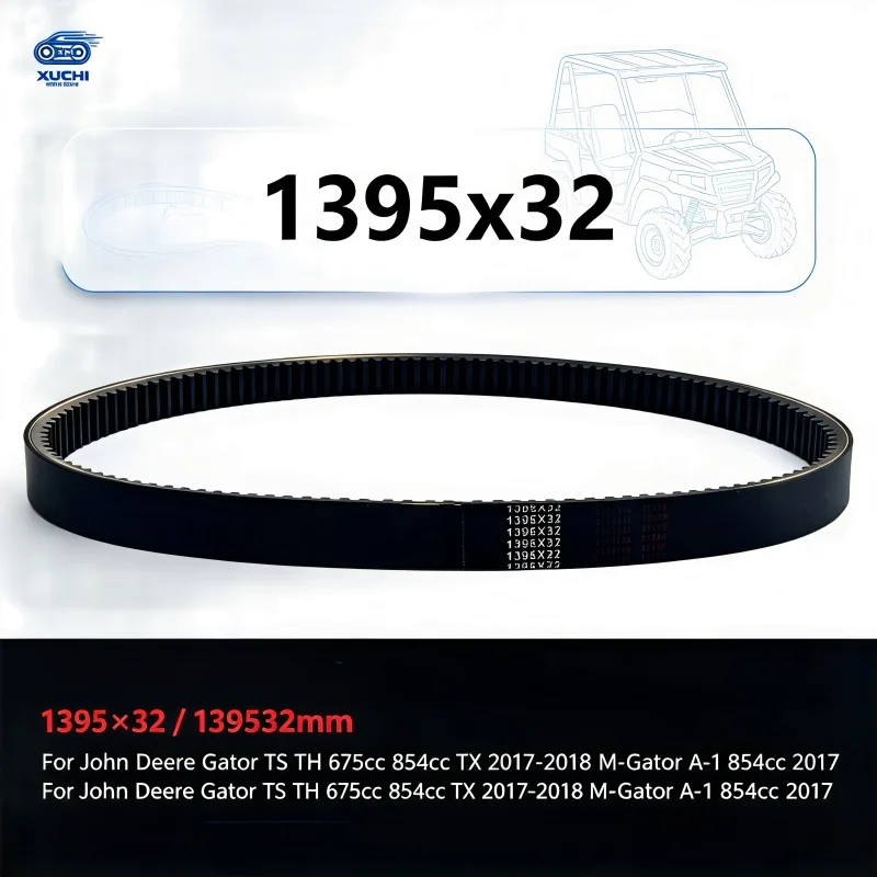 139532mm 1395x32 Rubber Toothed Drive Belt Aftermarket Accessories Fit for John Deere Gator TS TH TX M‑Gator A‑1 675cc 854cc 201