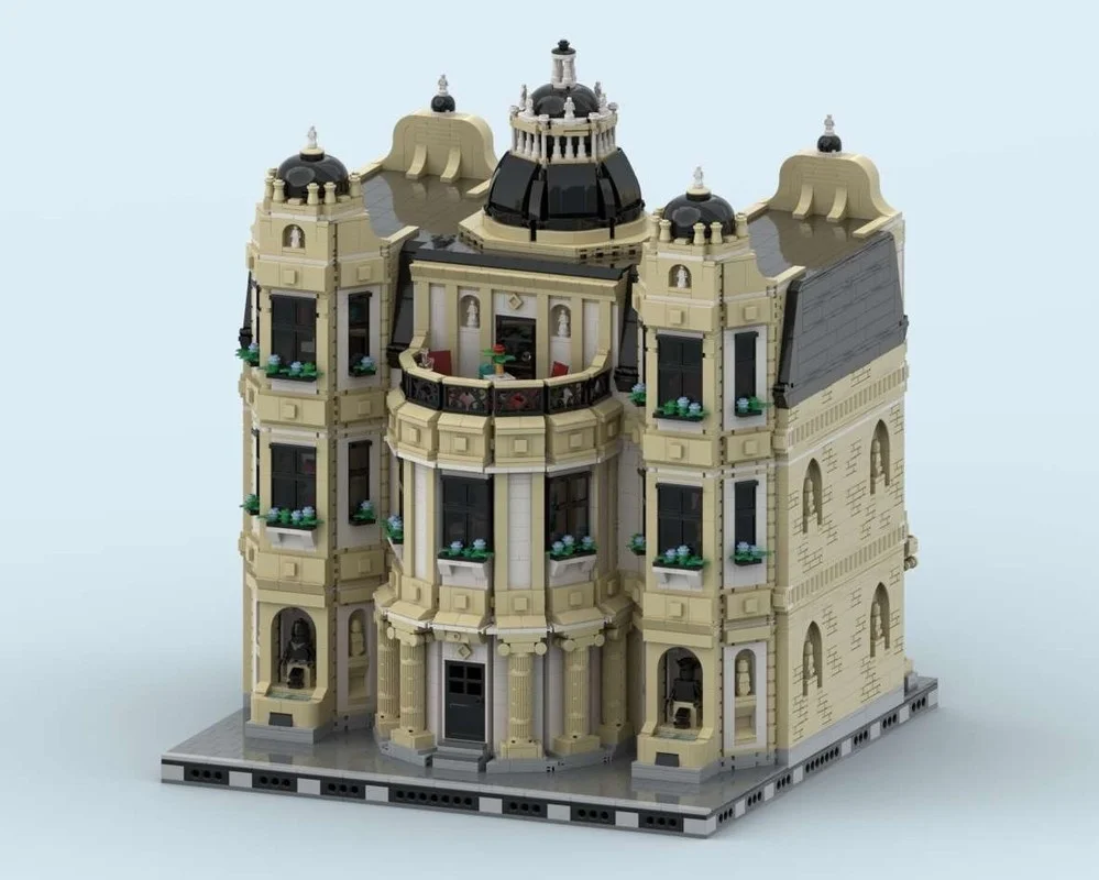 12930PCS MOC European Retro Luxury Palace Modular Street View Architecture Model Interior Details DIY Blocks Adult Collection