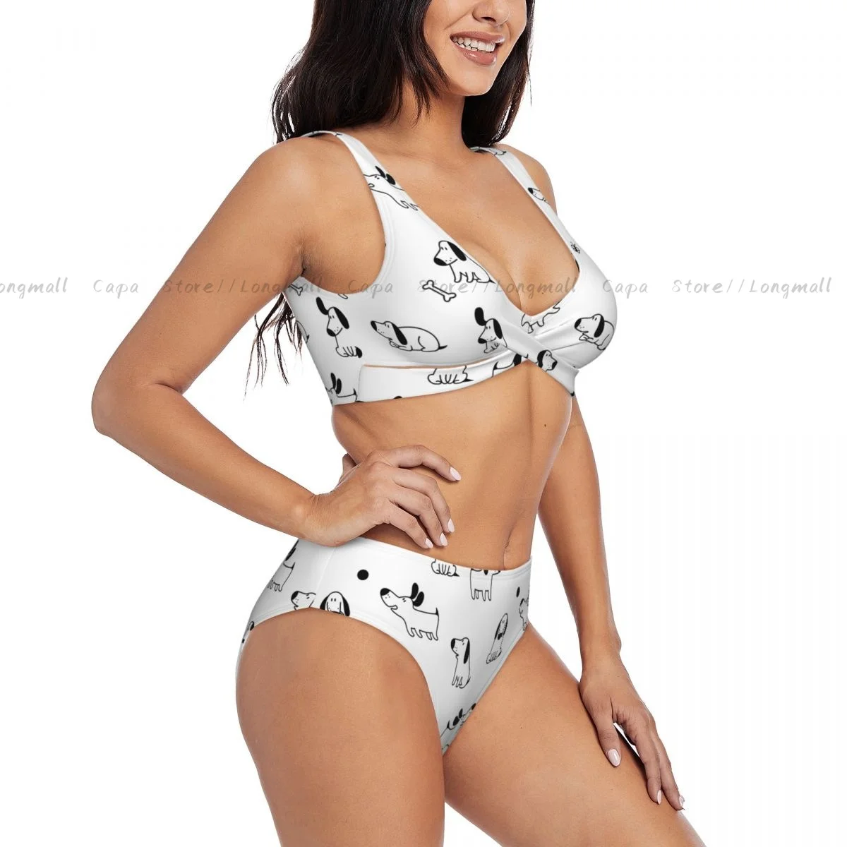 

Sexy Bikini Women Swimwear Funny Puppies Dogs Female Swimsuit Swimming Bathing Swim Suit Summer Beachwear