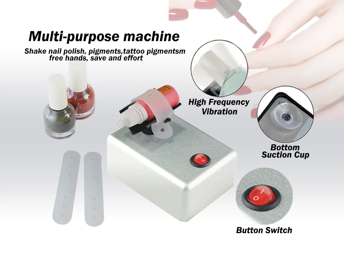 JOYSTAR Update version Model Paints Nail Lacquer Shaker Silver Adjustable Shaking Machine Evenly Tools for Nail Art, Tattoo 