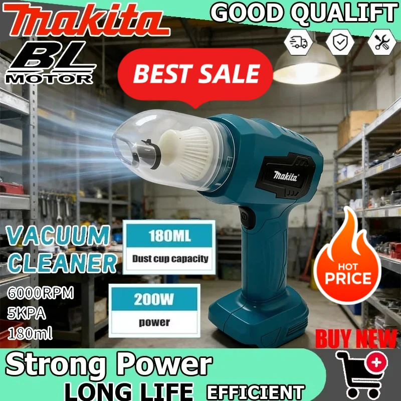 

Makita Mini Car Vacuum Cleaner Multifunction Handheld Rechargeable Power Tools Dust Collect Tool Fit Makita Battery