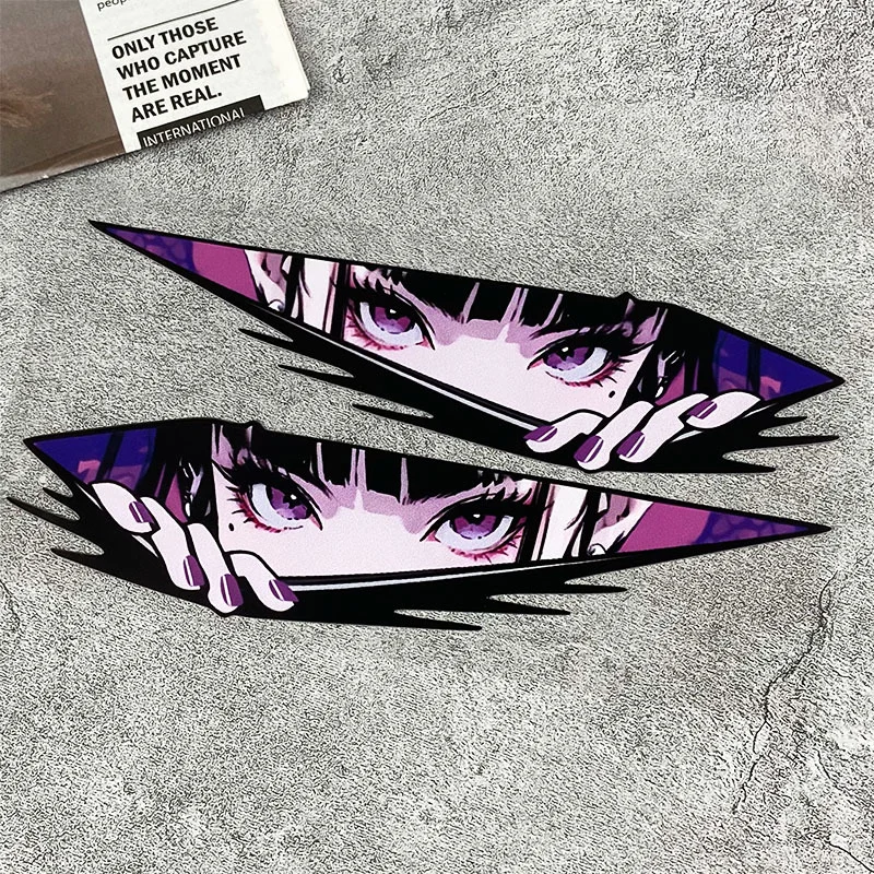 Anime Girl Eyes JDM Motorcycle Stickers Waterproof Motorbike Front Fairing Side Panels Fuel Tank Electric Scooter Vinyl Decals image 4