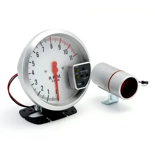 Tacómetro de 5 pulgadas, medidor de coche de carreras de 11000 RPM con pantalla LED para motor de 1-8 cilindros, vehículos de 12V, tacómetro de alto rendimiento
