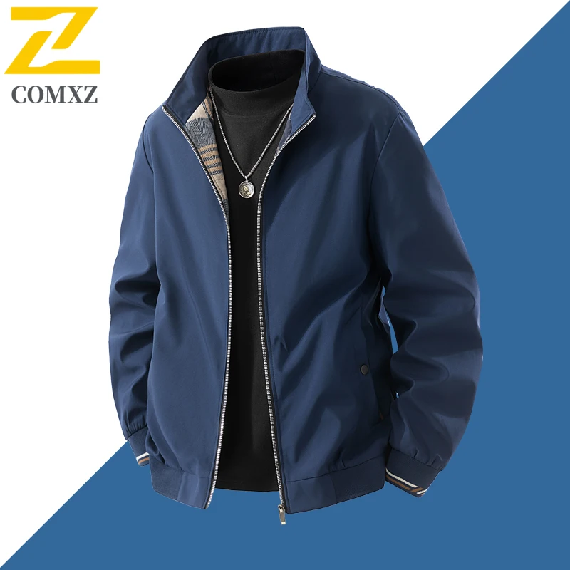 

Мужская куртка 2025 года, модная универсальная удобная дышащая куртка с воротником-стойкой, уличная повседневная легкая роскошная мужская куртка на молнии