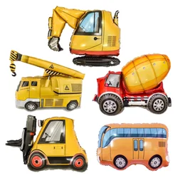 Construction Crane Foil Balloons Excavator Engineering Vehicle Balloon Cement Truck Baby Shower Boys Birthday Party Supplies