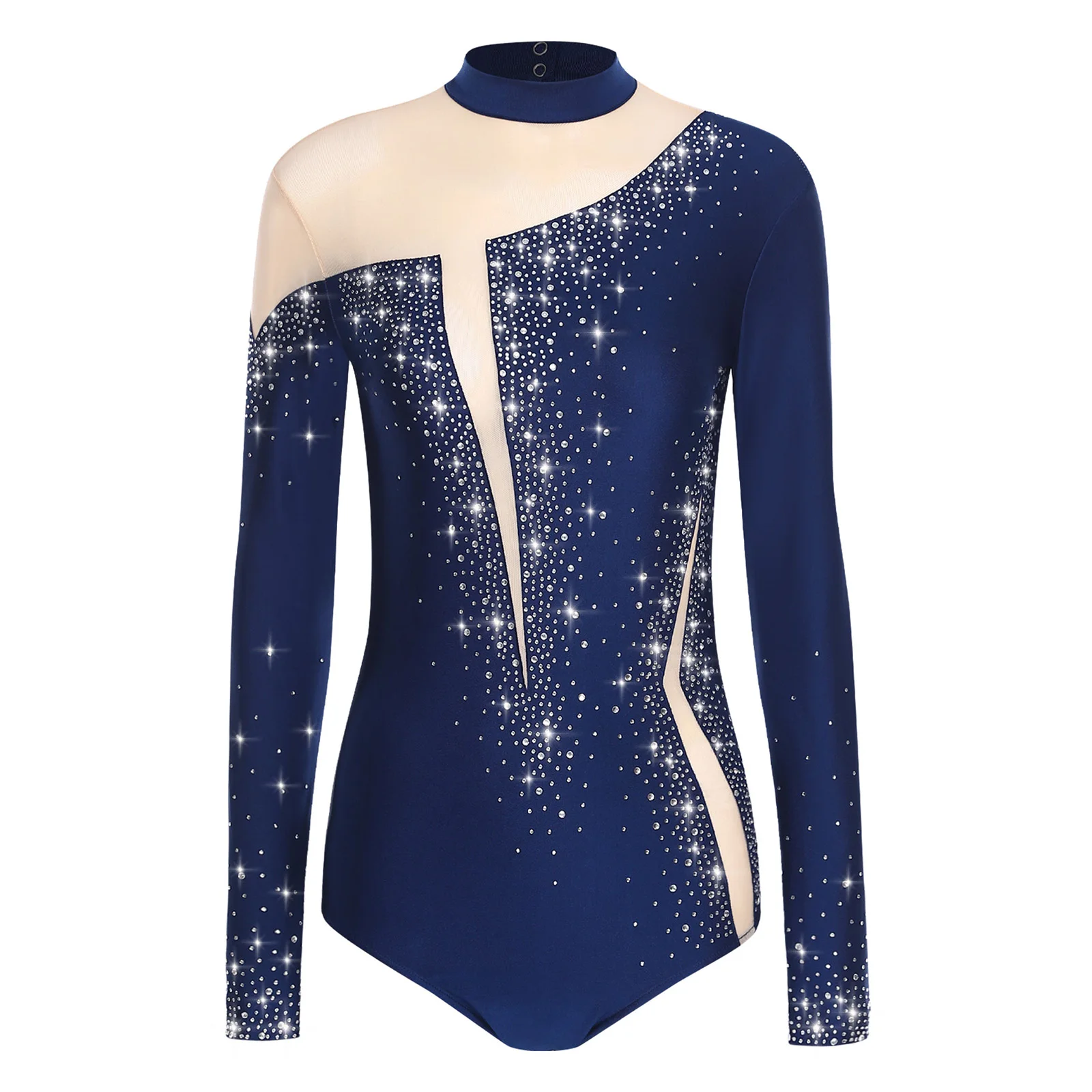

Women Lyrical Sheer Mesh Figure Skating Gymnastics Dance Competition Performance Leotards Ballet Sport Workout Dance Wear