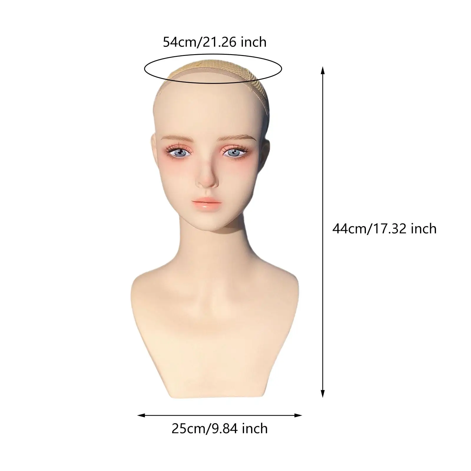 여성용 마네킹 머리 가발 거치대 귀걸이 구멍 디스플레이, 안경 헤어 스타일링 가발 제작 및 디스플레이 캡