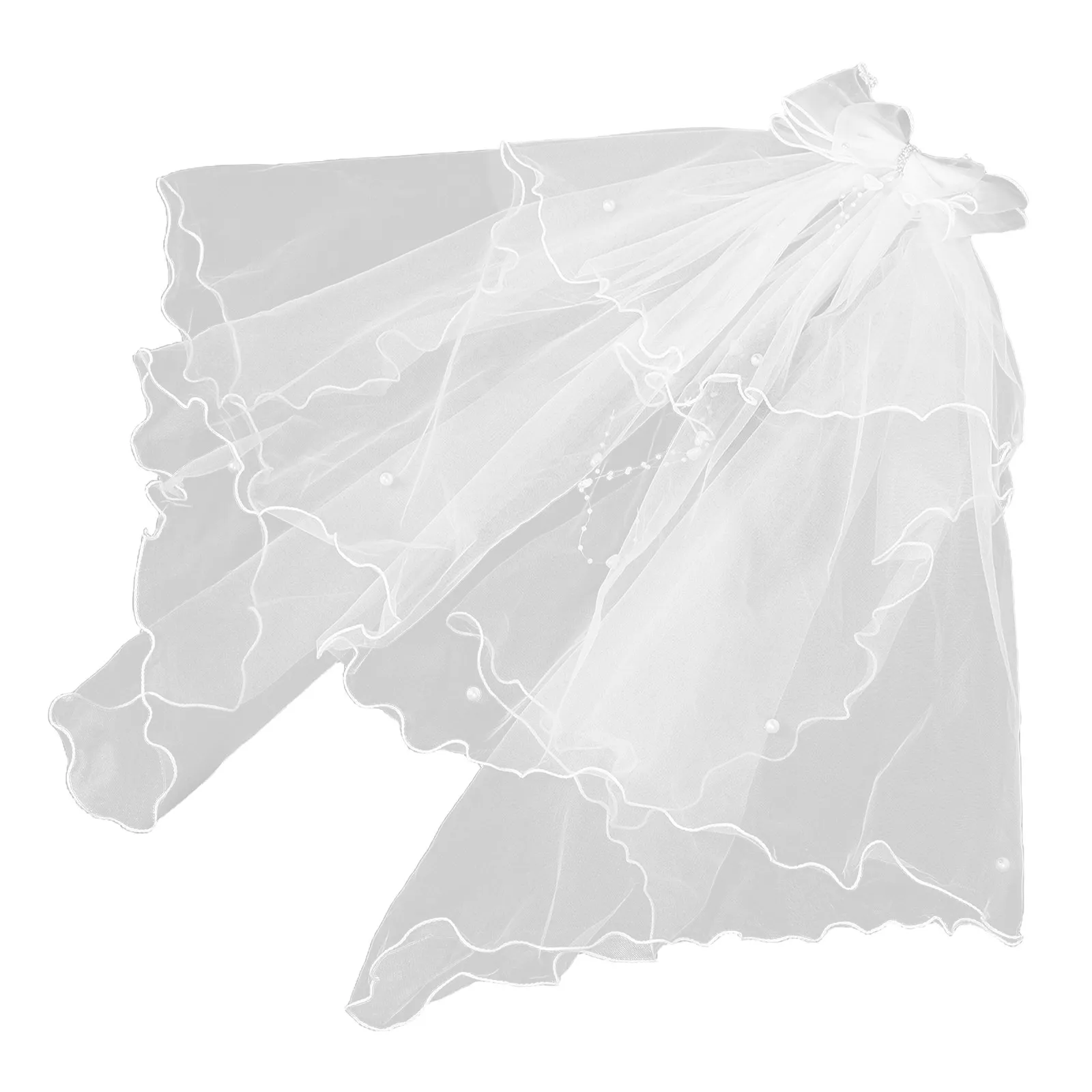 

Girls First Communion Veil White Bow Veil for Kids Holy Communion Headpiece Church Religious Ceremony Birthday Party Accessories