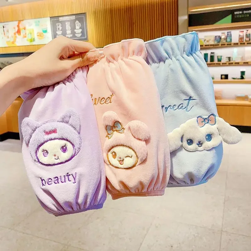 Kuromi Anime Kawaii MINISO Cinnamoroll Children Plush Sleeve Autumn Winter Cute My Melody Stain Resistant Jacket Sleeve Toys