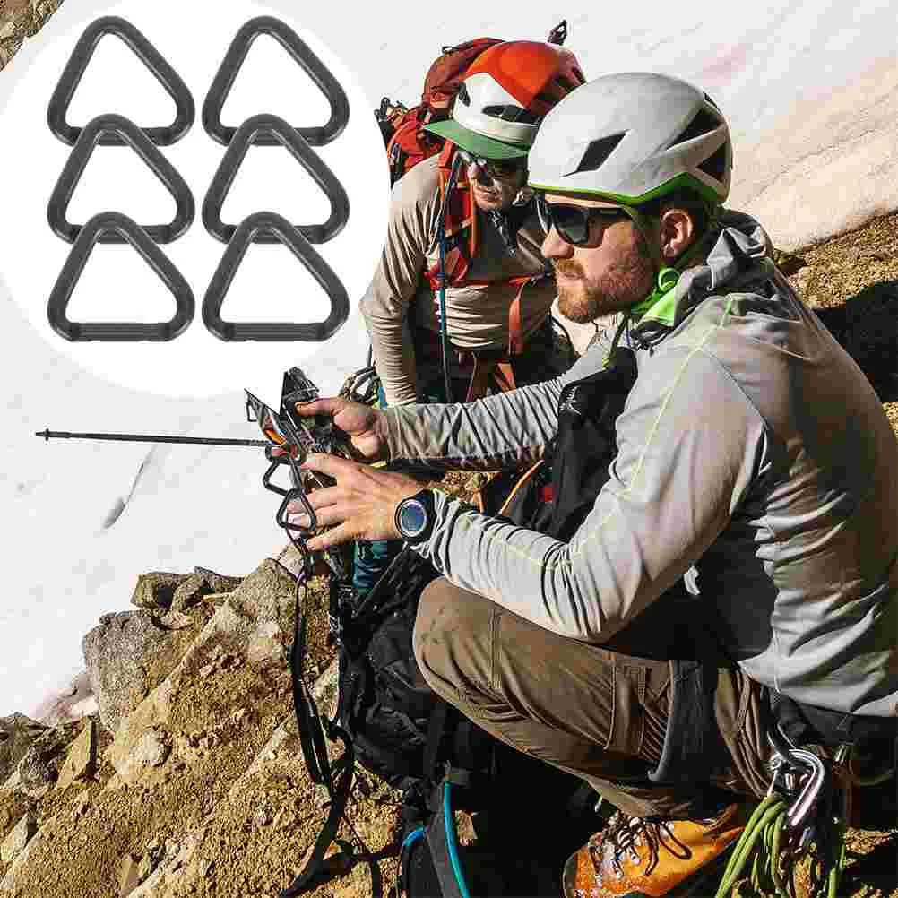 

6 Pcs Triangle Carabiner Heavy Duty Clip Large Climbing Carabiners Aluminum Alloy