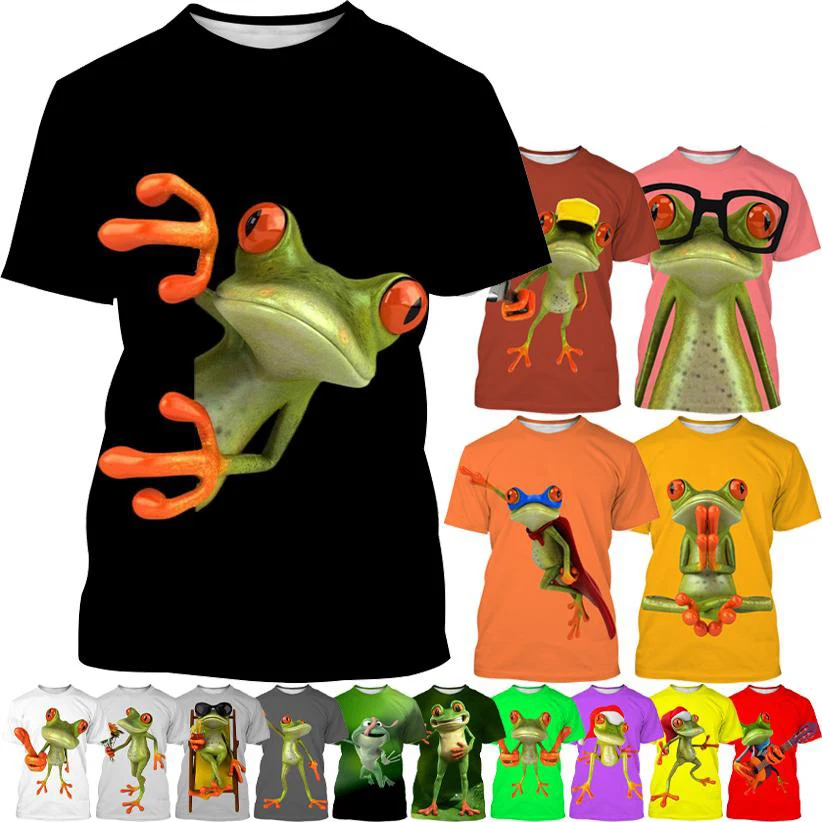 Hot Sale Fashion Tree Frog 3D Printed T-Shirt Funny Animal Men and Women Color Casual Funny Hip Hop Style Short Sleeve Top