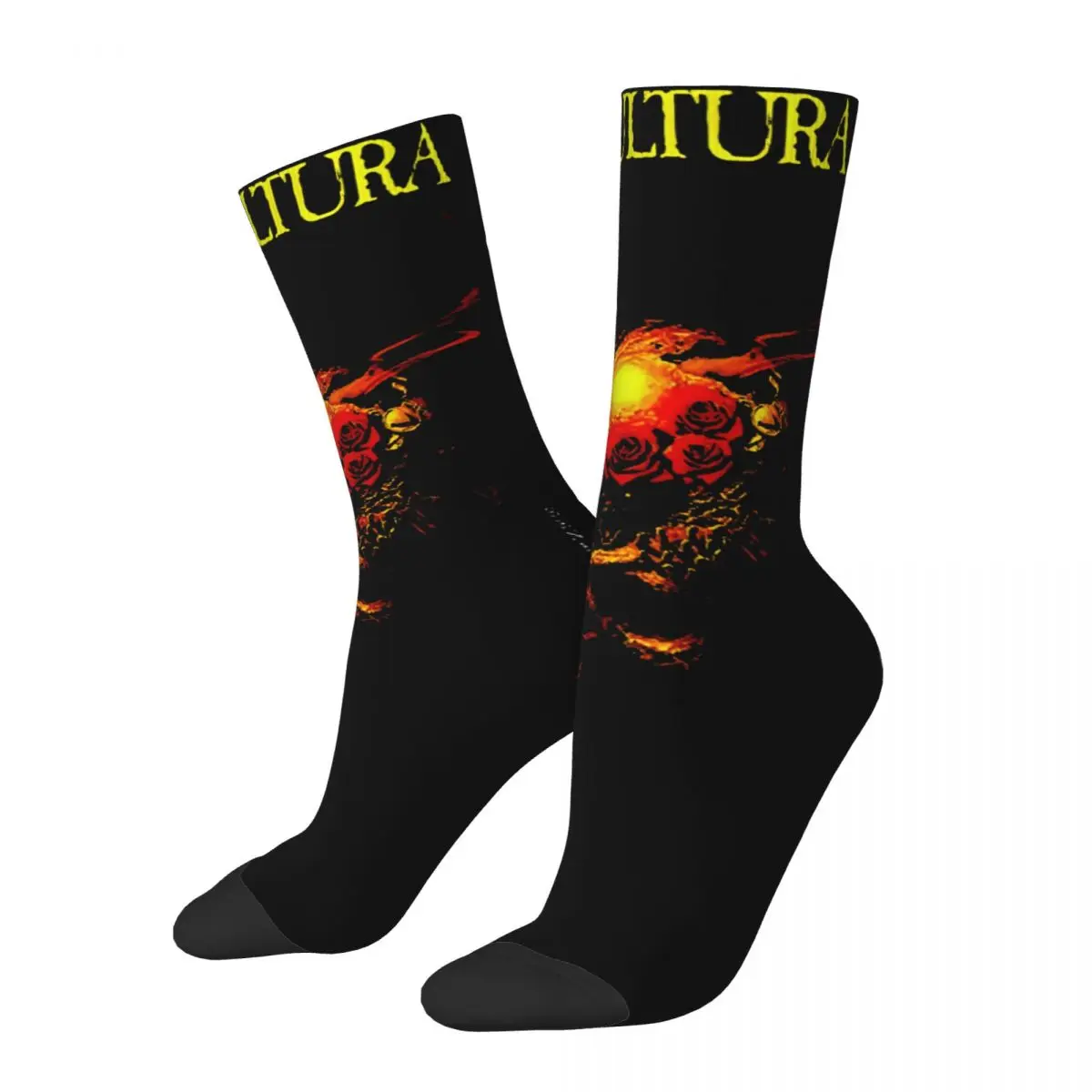 

Harajuku Men Women Socks Sepultura Heavy Metal Band Merchandise Cute Thrash Metal Skull Sport Socks All Season