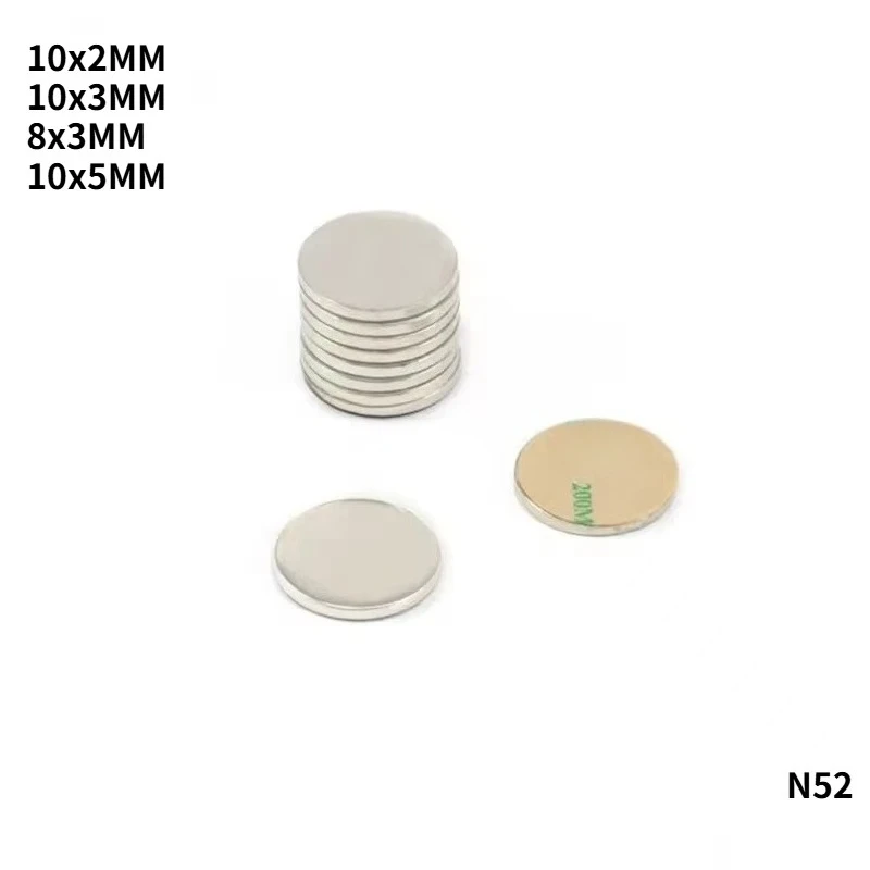 AliExpress NONE N52 10x2 10x3 8x3 10x5 Strong neodymium magnets Disc 3D Printer Motor Scooter Magnetic Ebike Powerful Magnets Booster Round RING