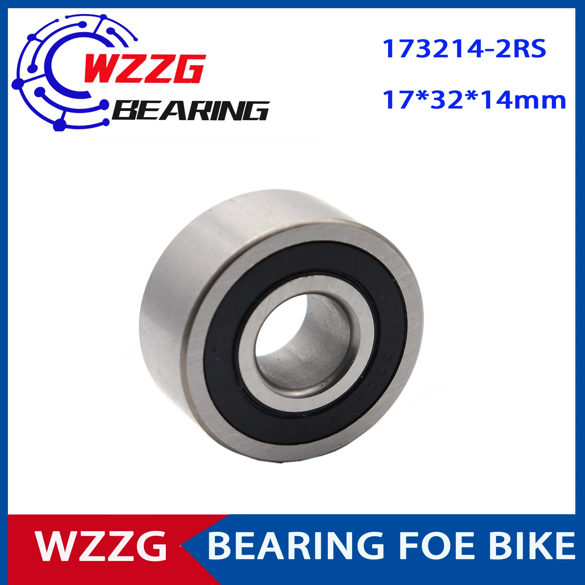 

WZZG 173214-2RS High precision bicycle double row angular contact ball bearing 17*32*14 mm