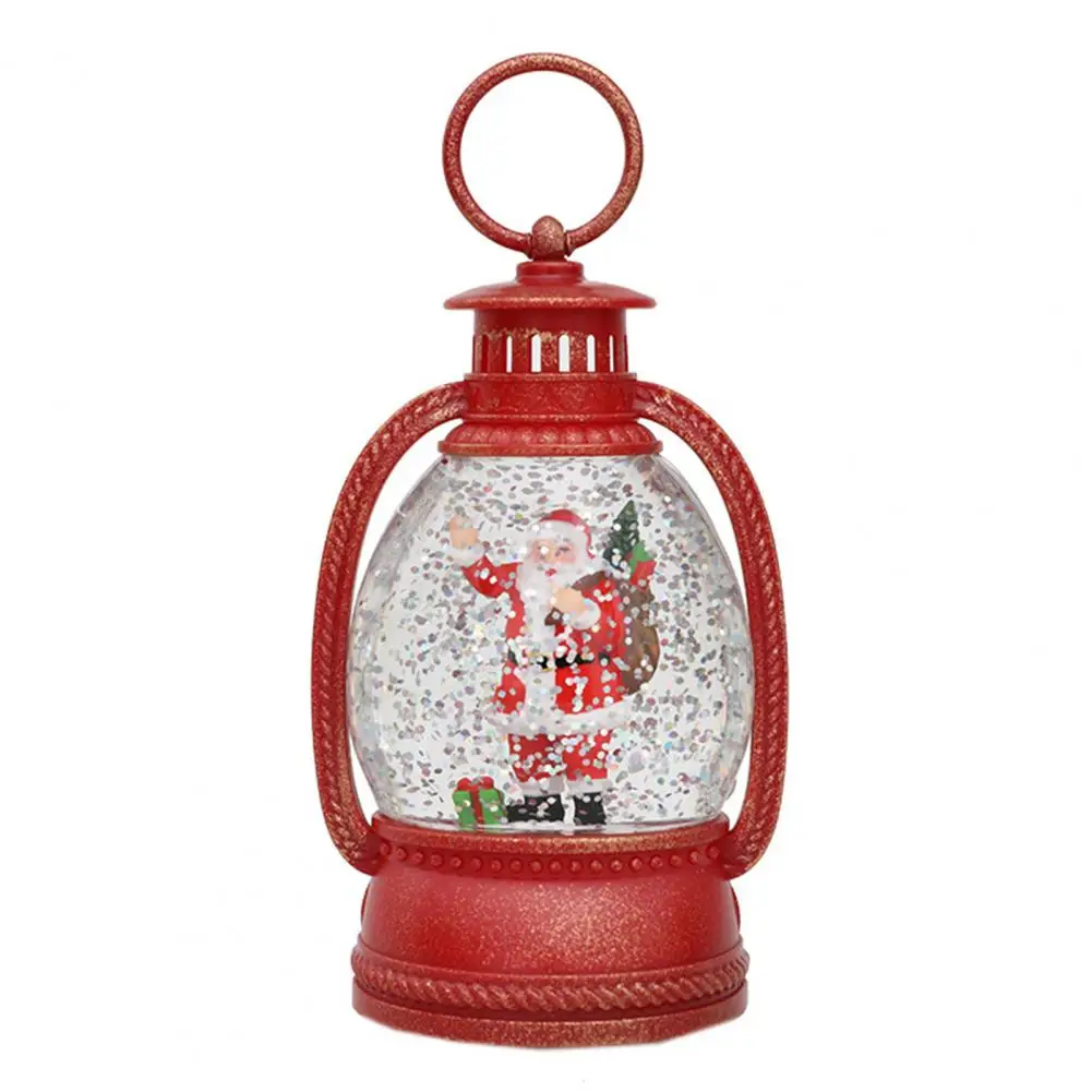 Christmas Lantern Glitter Santa Claus Lamp Battery Operated Night Light for Home Festive