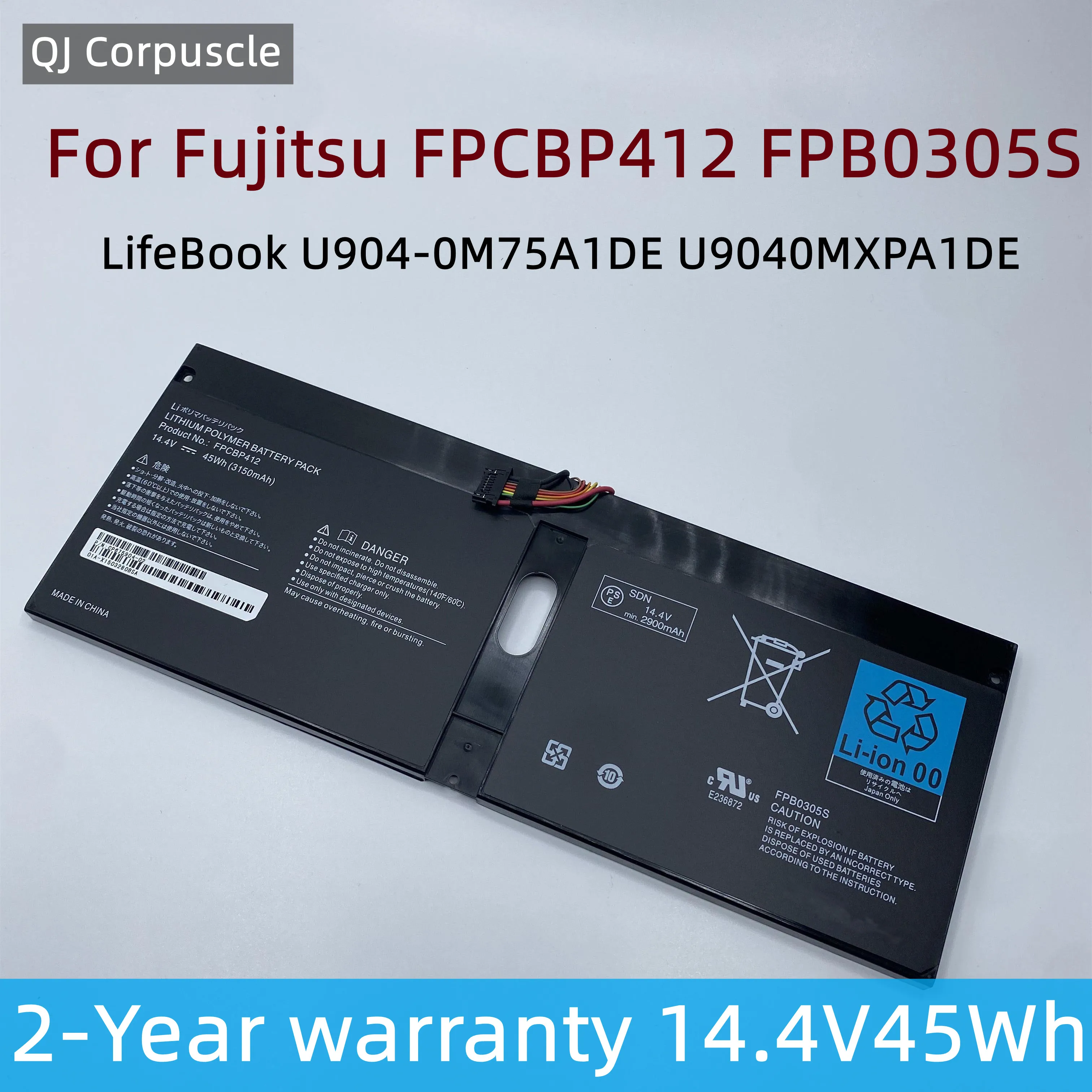 bateria do portatil 144v 45wh fpb0305s fpcbp412 apto para toshiba lifebook u9040m75a1de u9040mxpa1de u9040mxpb1de uh90 l novo original fpcbp412 01