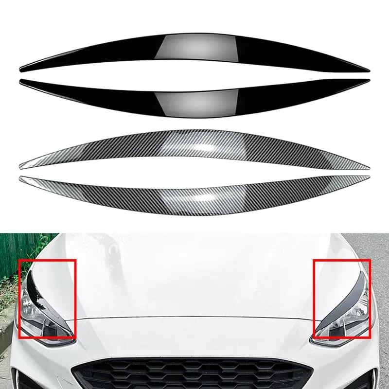 

2 Pcs Car Headlight Eyebrows Eyelids Lids Cover Trim Decoration For Ford Focus MK4 2019 2020 2021