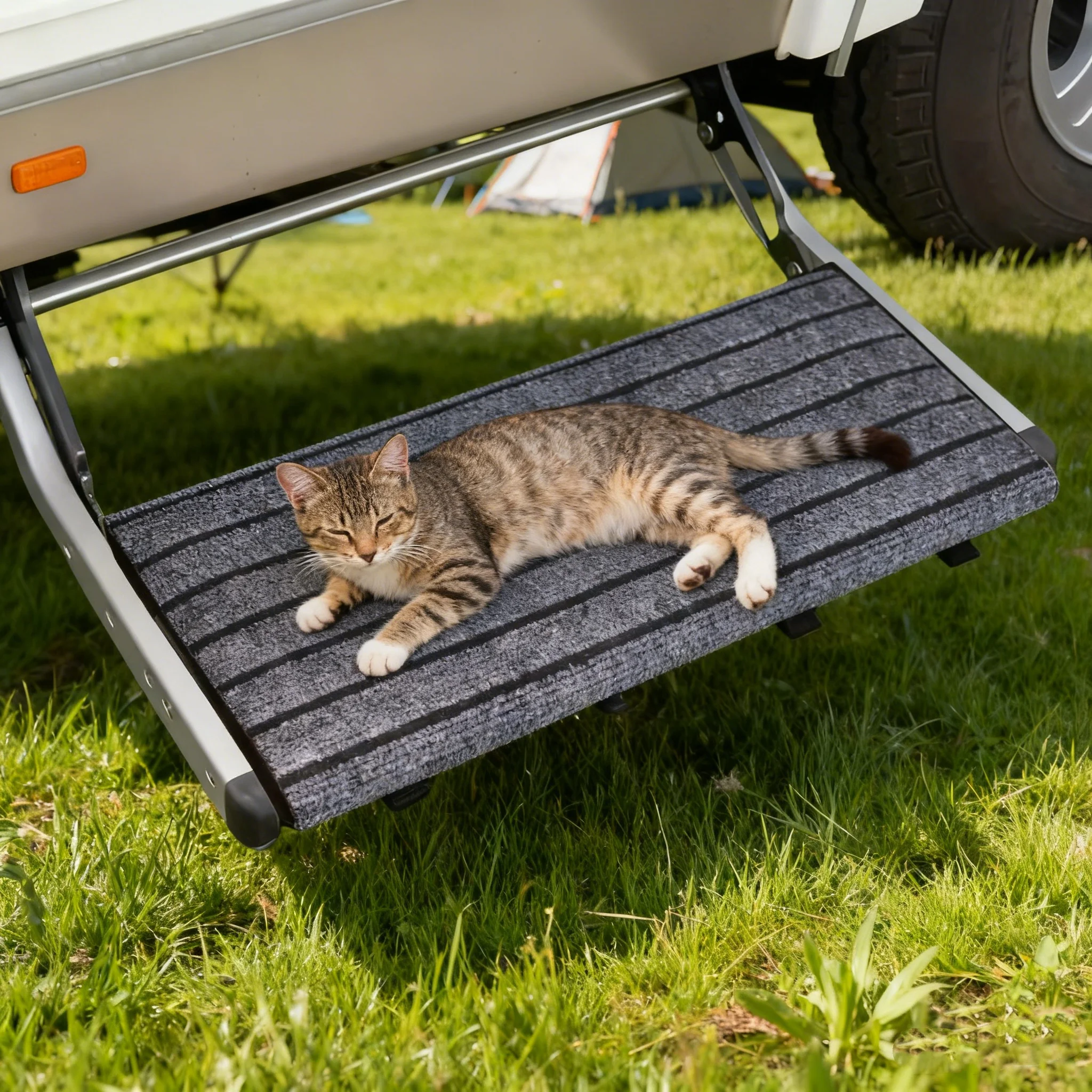 

RV Step Mat With Non-Slip Surface Adjustable Height Dirt-Trapping Floor Mat For RV Camper Trailer Easy Installation