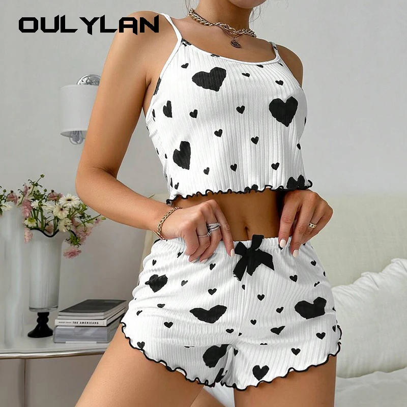 Summer New Sexy Sling Pajamas Homewear Suit Ladies Homewear Shorts Casual European and American Women\'s Homewear Pajamas