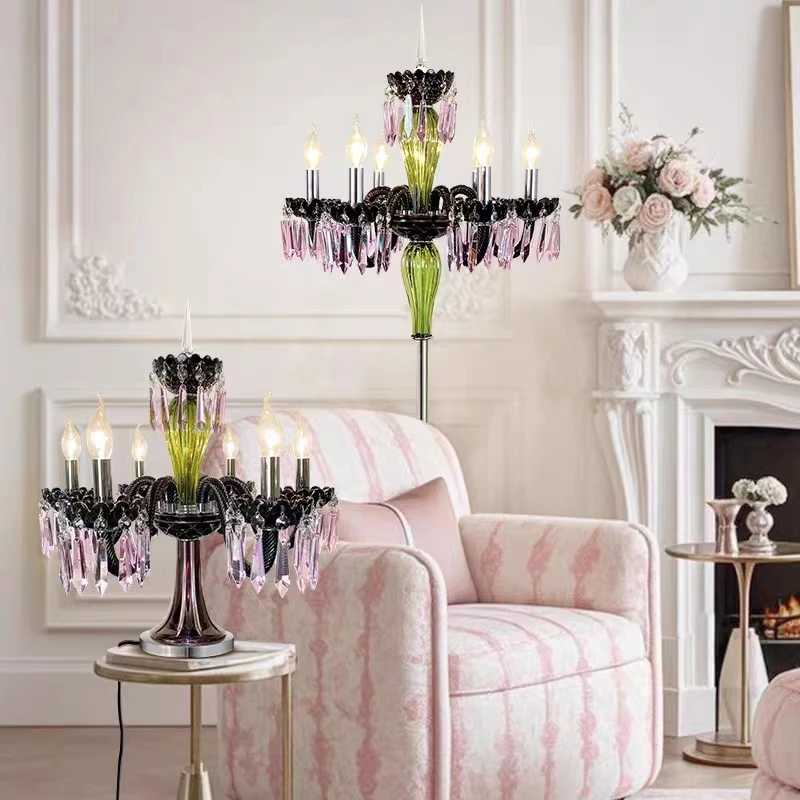 

French Style Light Luxury Decorative Floor Lamp Beside Living Room Sofa Dining Table Lamp Bedroom Bedside Lights 2025 New Model