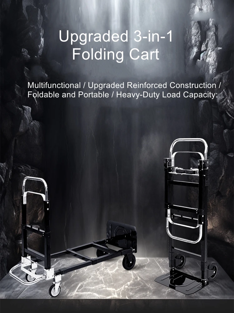 Multifunctional Hand Truck, Foldable Hand Truck, Telescoping Hand Truck, Cargo Transport Hand Truck, Utility Hand Truck