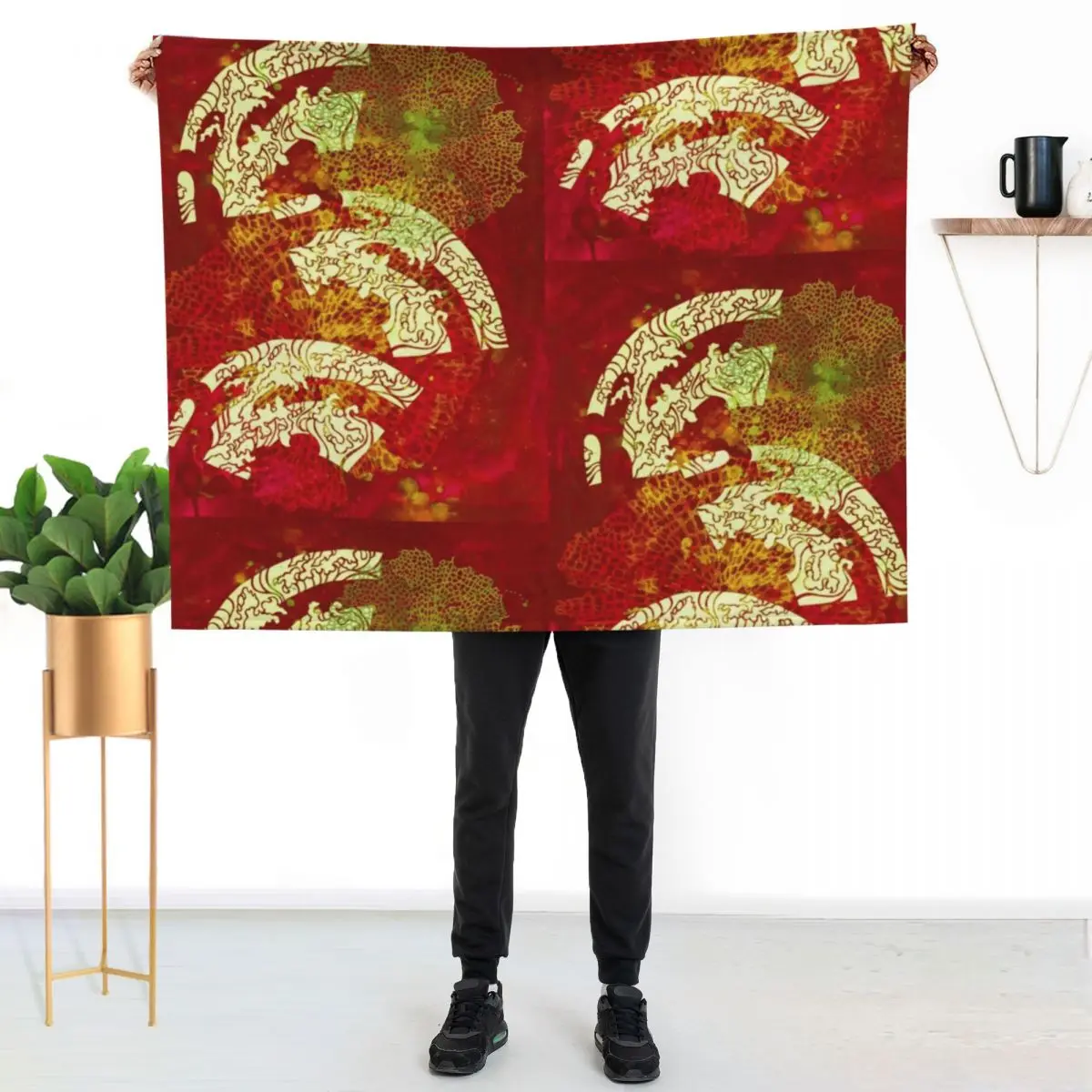 

Bright Red Seafans 3 Throw Blanket Soft Plush Blanket as Housewarming Gift