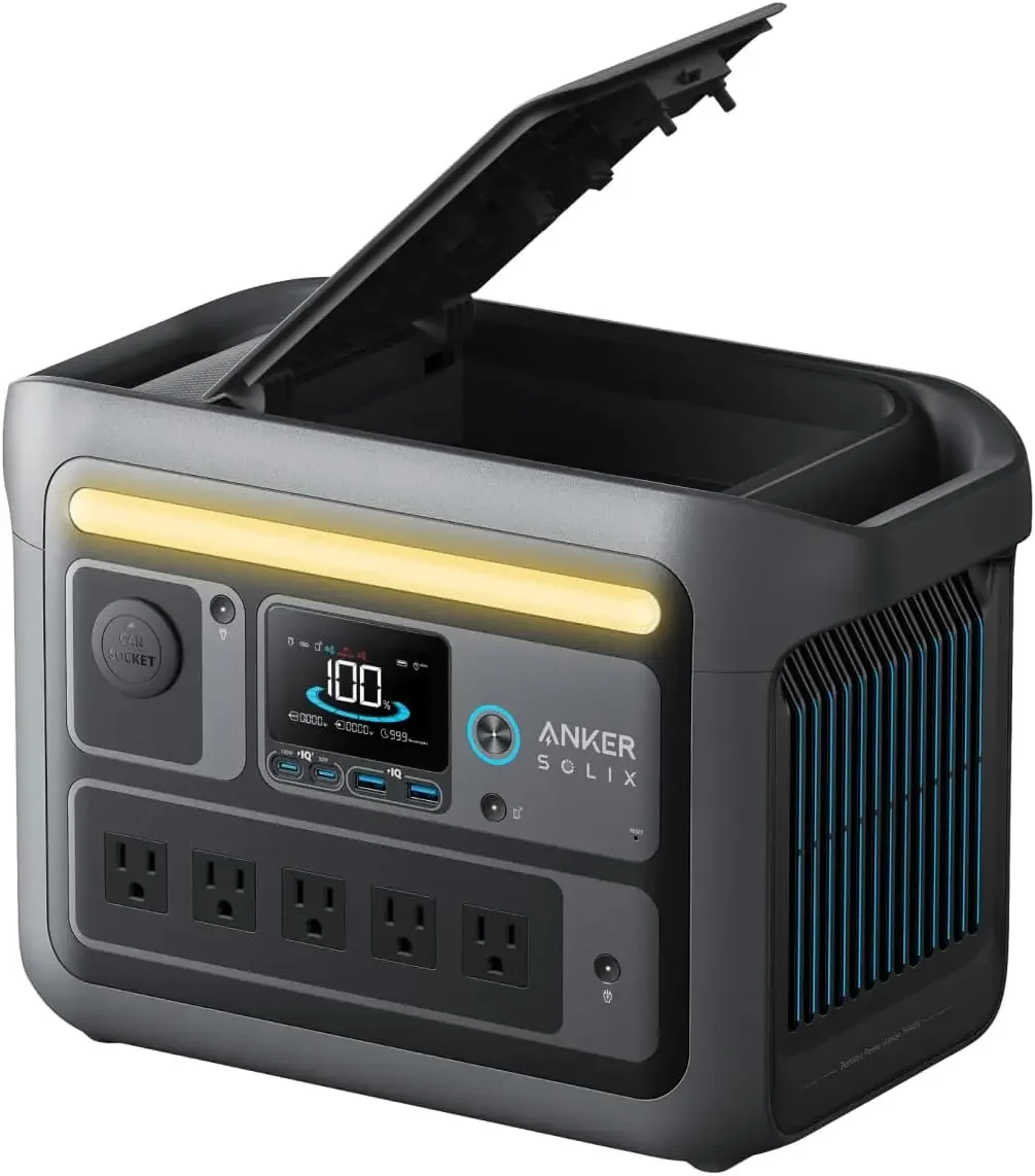 C800 Portable Power Station, 1200W (Peak 1600W) Solar Generator, Full Charge in 58 Min, 768Wh LiFePO4 Battery for Outdoor