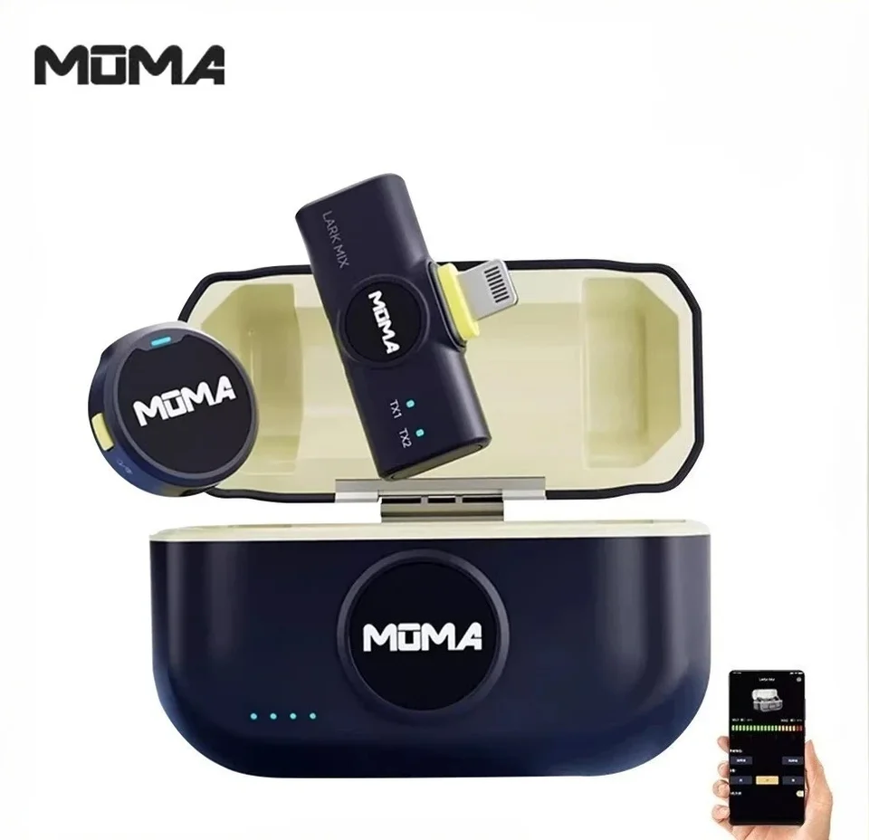 【新品・未開封】MOMA LARK MIX ワイヤレスマイク Type-C一拖一 MOMA Microphone Lark MIX Button Collar Clip Magnetic Wireless Dual