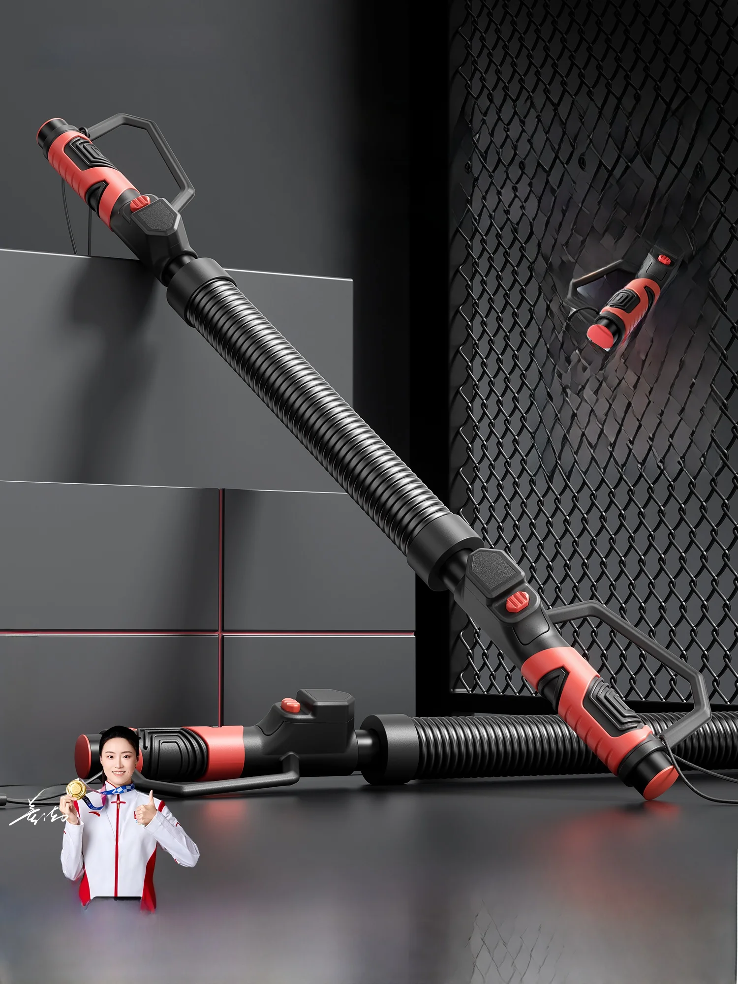 調整可能なスプリングアーム筋力トレーニングバー-40kg-新しいメンズ筋トレ器具-フィットネス総合エクササイズ-adking-ad-627