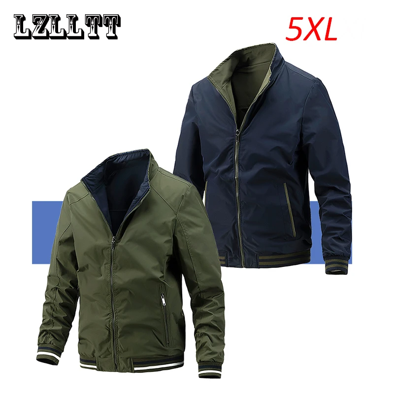 

2023 Men Casual Windproof Bomber Jackets Coat Mens Breathable Formal Reversible Dressing Overcoat Jackets Men’s Jackets Male 5XL