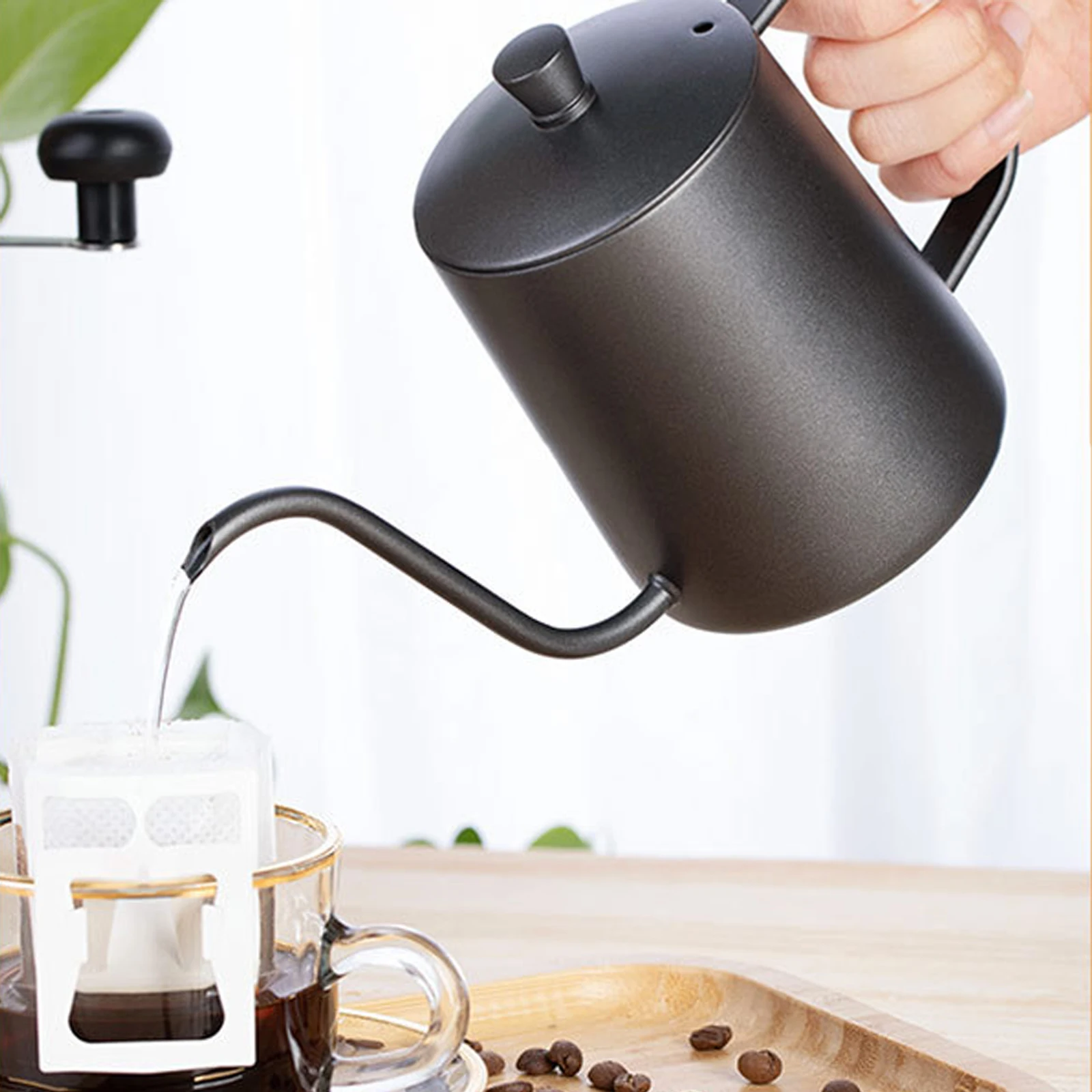 Coffee Pot Stainless Steel Long Narrow Spout Gooseneck Kettle Hand Drip Kettle Pour Over Coffee Tea Pot 350ml