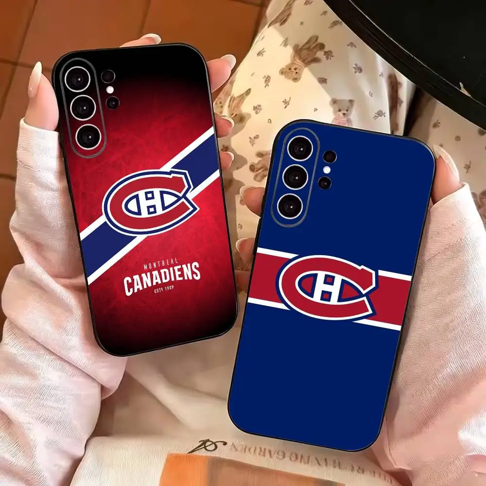Montreal Canadiens-S LOGO Phone Case For Samsung S25,S24,S21,S22,S23,S30,Ultra,S20,Plus,Fe,Lite,Note,10,Black Cover