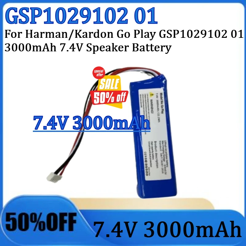 

For Harman/Kardon Go Play GSP1029102 01 3000mAh 7.4V Speaker Battery New GSP1029102 01 7.4V 3000mAh Battery