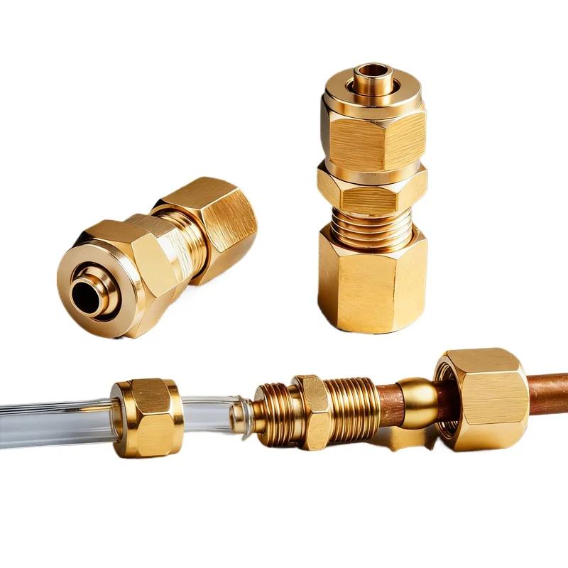 4 6 8 10 12 mm Copper Tube Compreesion Turn To Hose Quick Twist Brass Coupler Connector Adapter