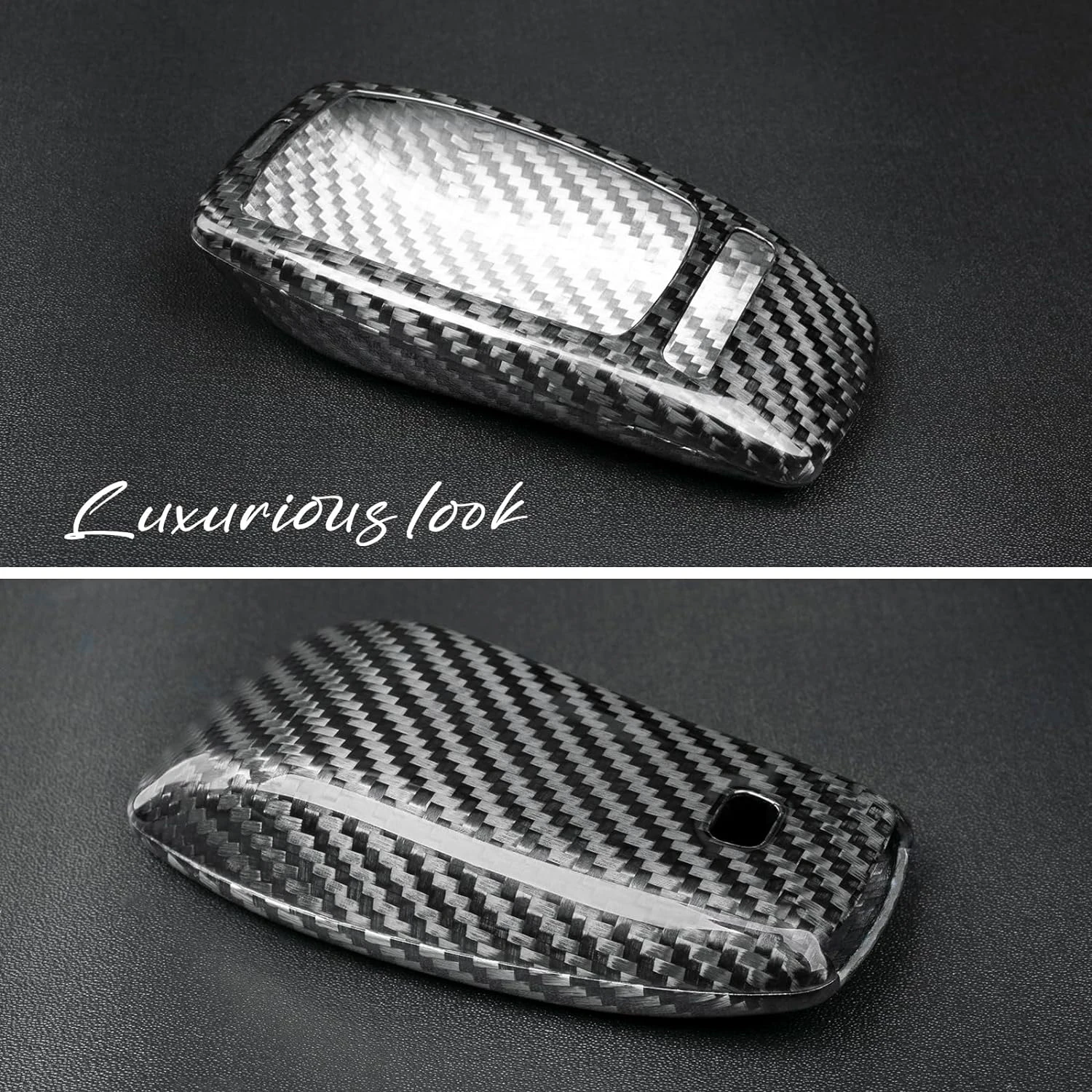 Real Carbon Fiber Key Fob Cover Case Shell Protector for Benz AMG E53 GLS63 Sedan CLA35 45 Coupe GLB35 GLA35 GLA45 SUV 2020-2023