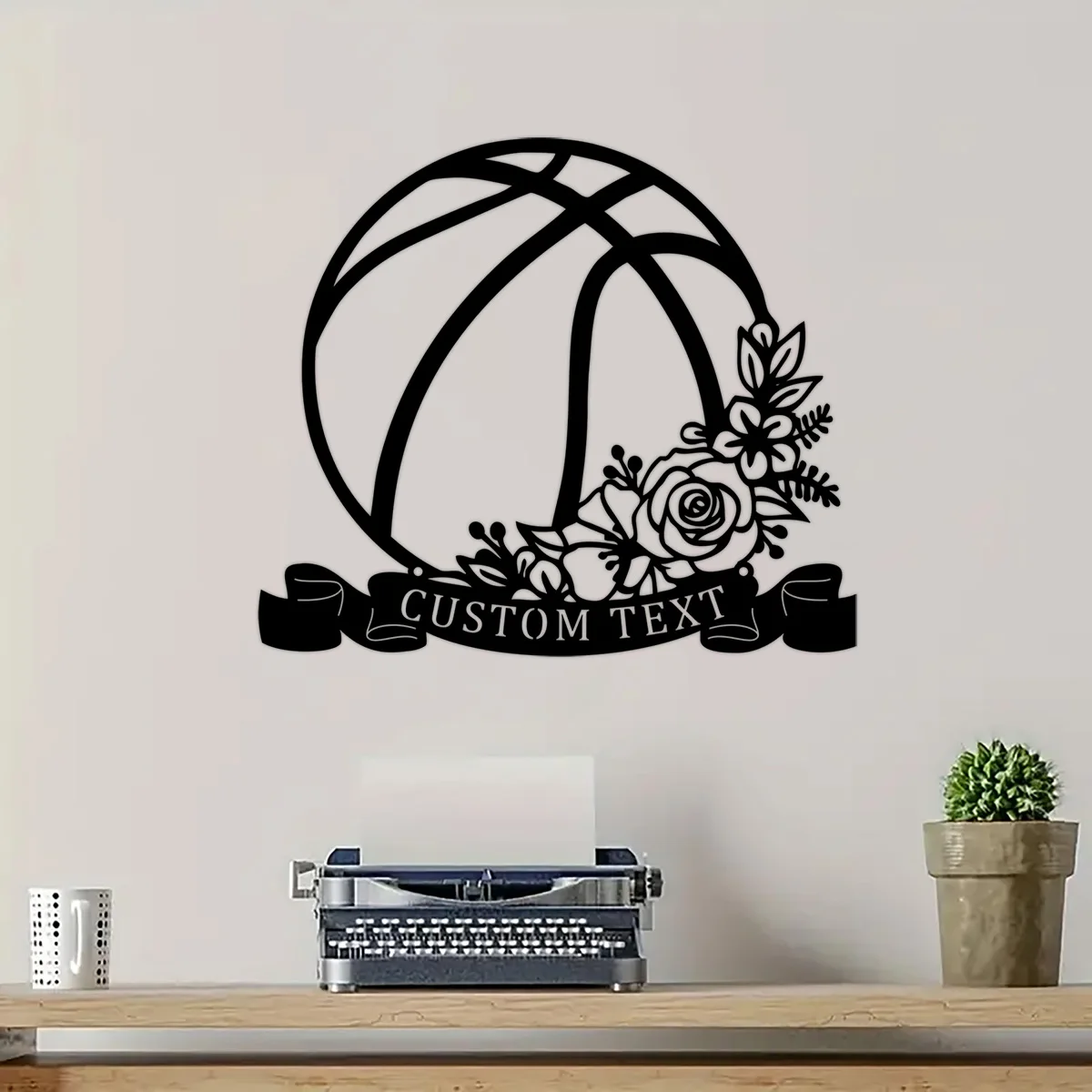 Custom Floral Basketball Player Personalized Metal Sign Custom Player Lover Sign - Decor Kid Girl Decoration Birthday