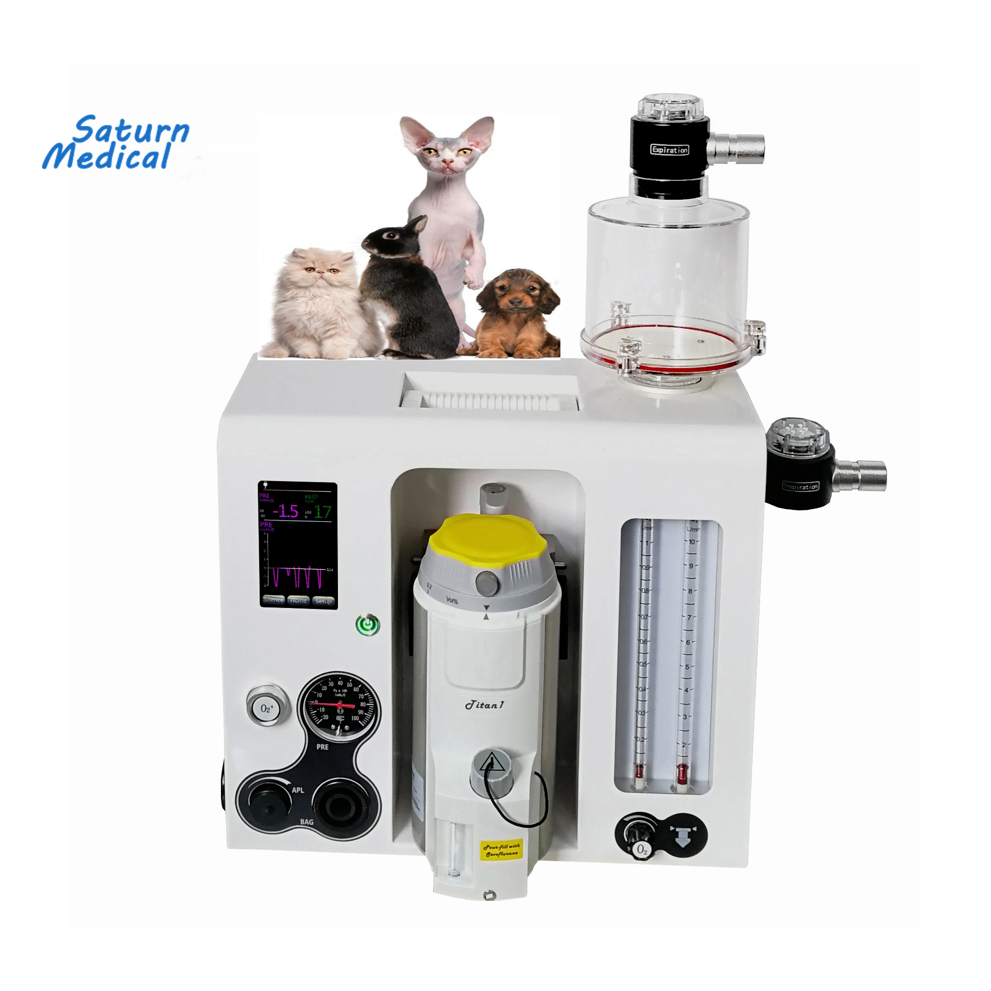 Máquina de Anestesia Portátil para Animales Pequeños y Grandes, Perros, Gatos, Caballos, Uso Veterinario, Precio de Mayoreo, 18 Años de Fabricación