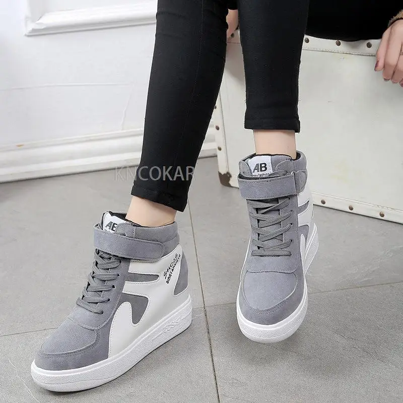 red sneakers women 2022 High top Platform Sneakers women Casual Wedges shoes Womens Shoes Black Platform Vulcanize Shoes Women