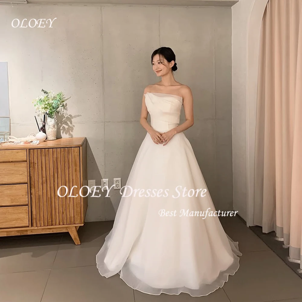 

OLOEY Fairy Dusty Tulle Evening Dresses Customized Korea Wedding Photoshoot Pleat Floor Length Prom Gowns Party Dress Long