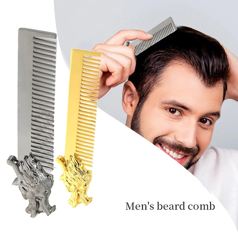 

Professional Barber Styling Metal Comb Men Beard Comb Mustache Care Shaping Tools Pocket Hair Comb Salon Styling