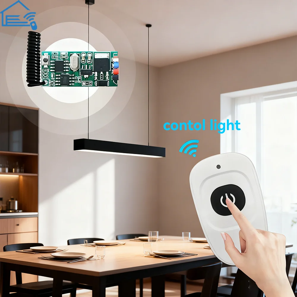433Mhz DC 5-24V 1CH Mini Relay Wireless RF Remote Control LED Lamp Controller Switch Micro-Receiver Transmitter