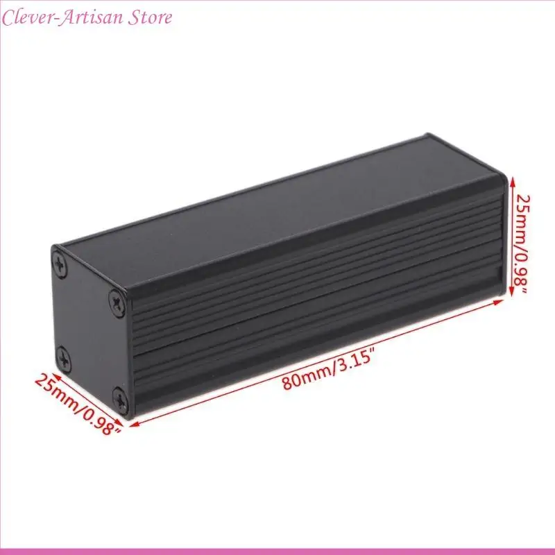 E06B New DIY Extruded Electronic Project Aluminum Enclosure for Case Black 80x25x25mm