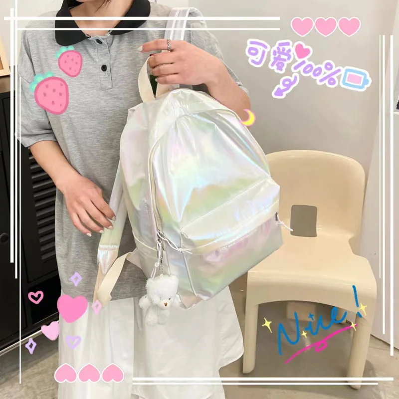 

Summer New Laser Cartoon Couple Backpack Campus Simple Fashion High School Student Schoolbag school bags for girls