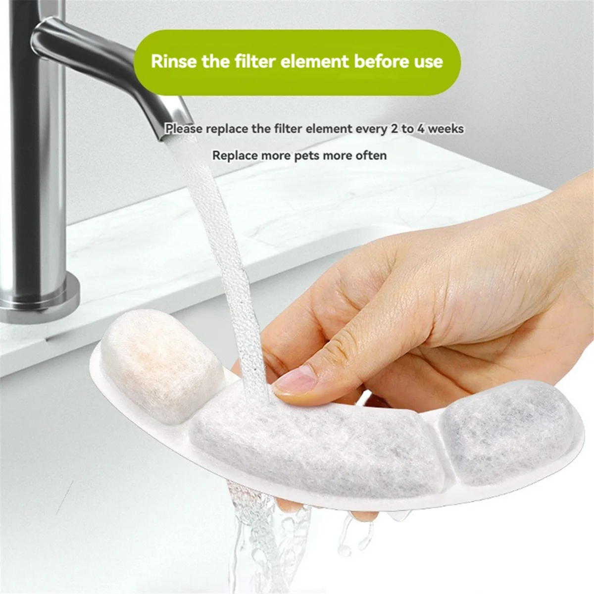 AB52 Cat Water Fountain Filter Replacement for WF050 & WF100 Cat Fountain Triple Filtration Replacement Filters 8Set