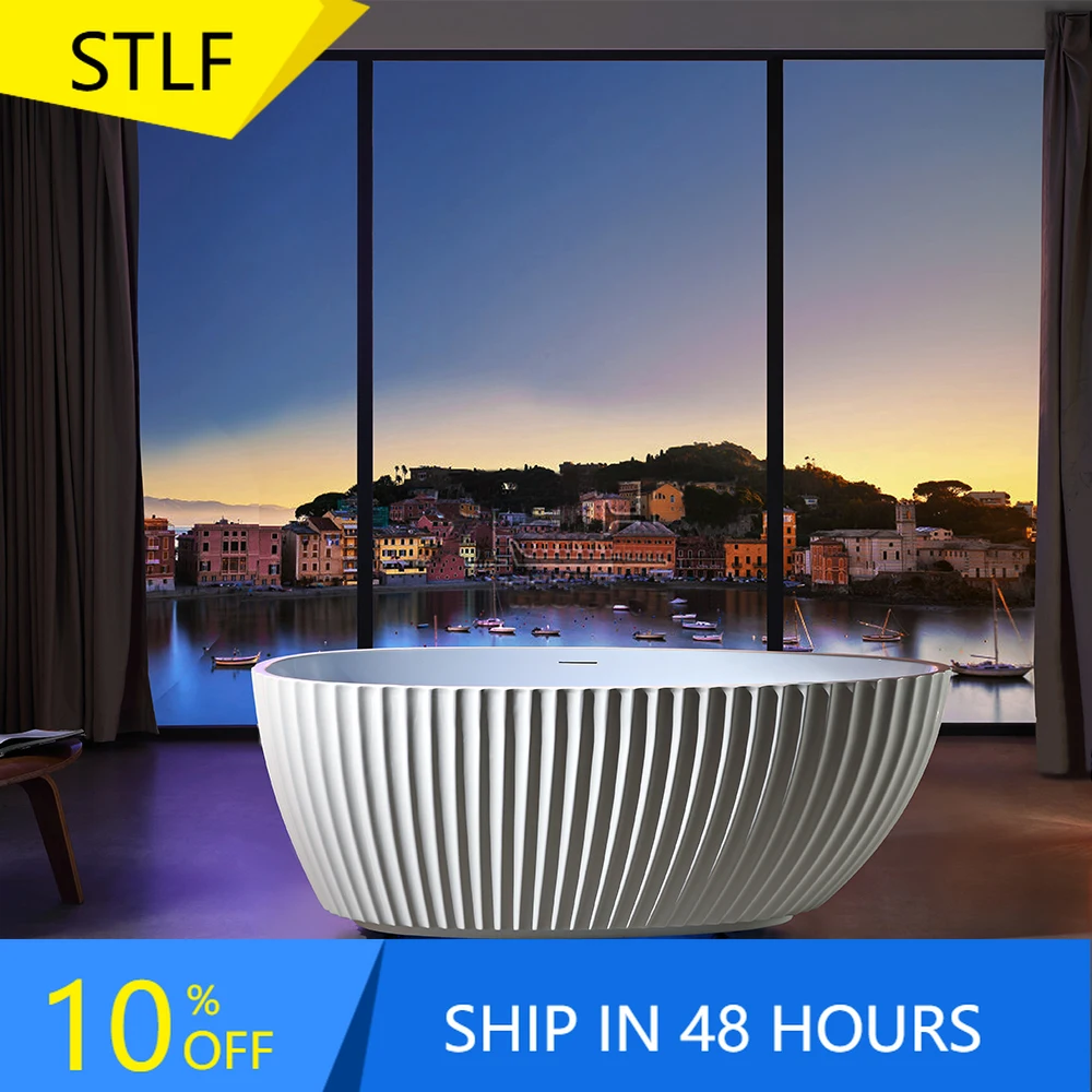 

STLFBest Selling High Quality Acrylic Freestanding Bathtub Contemporary Soaking Tub With Overflow and Drain