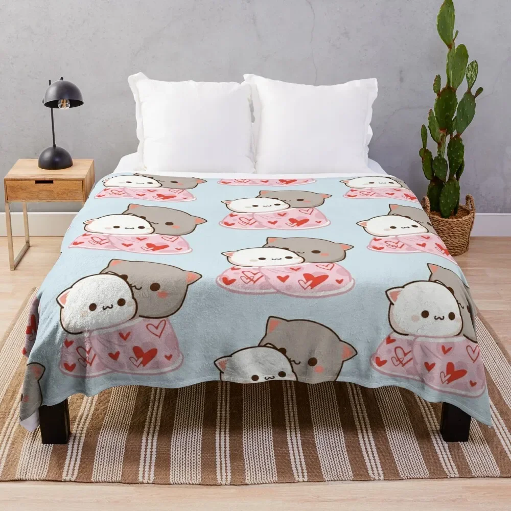 

Cutie Cats Peach and Goma: Cozy Hug Throw Blanket Soft Sherpa Fleece Warm Blanket for Winter