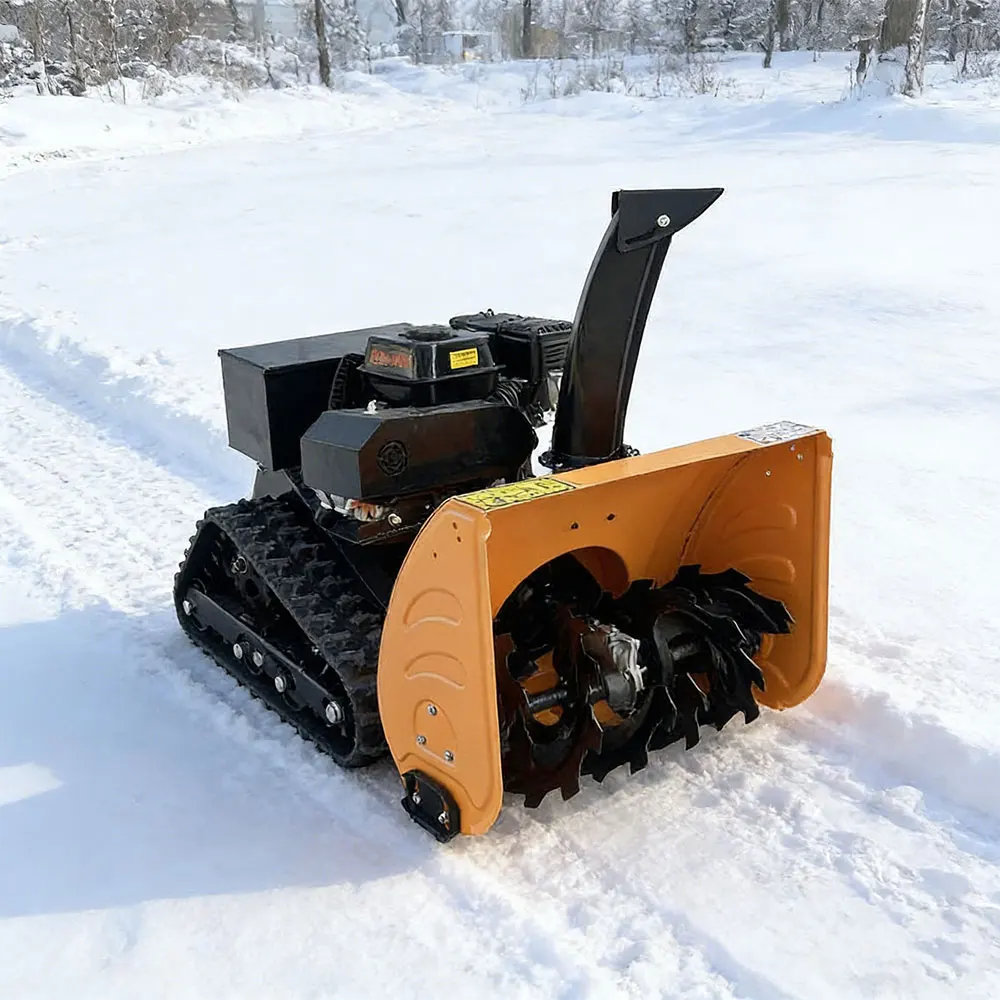 Battery Operated Hydraulic Remote Winter Snow Blower Road Portable Tracked Autonomous Snow Blower Machine  With Tracks