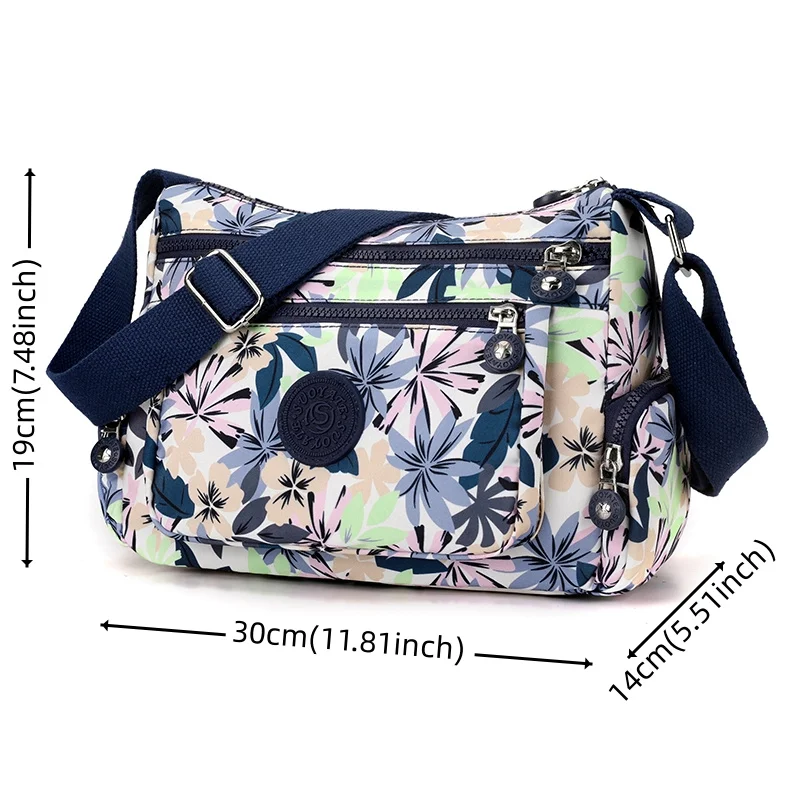 Nylon Crossbody Bolsas para Mulheres, Sacos de Ombro Impermeáveis, Grande Capacidade, Sacos de Viagem para Senhoras, Moda Lazer Feminino, Tendência Designer