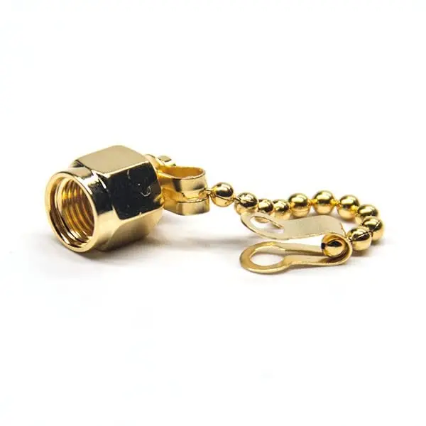  Dustproof SMA Cap with Chain Gold Plating