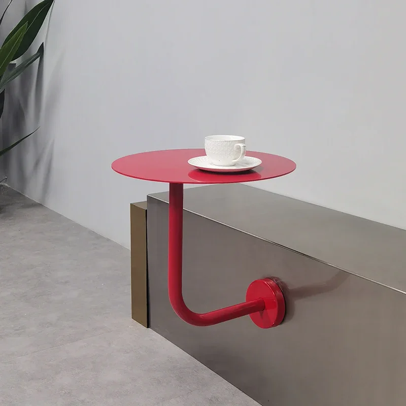 Nordic Simple Milk Tea Shop Cafe Install The Booth Against The Wall Small Round Table Creative Minimalist Wall Hanging Tables